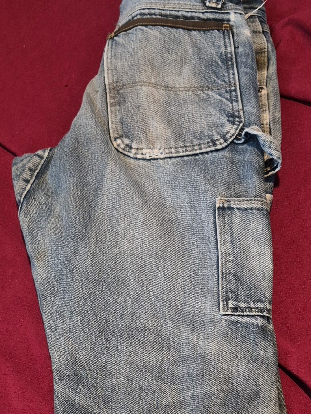 Wrangler Riggs Distressed/thrashed Light Blue Ripped Relaxed Jeans - Picture 5 of 5